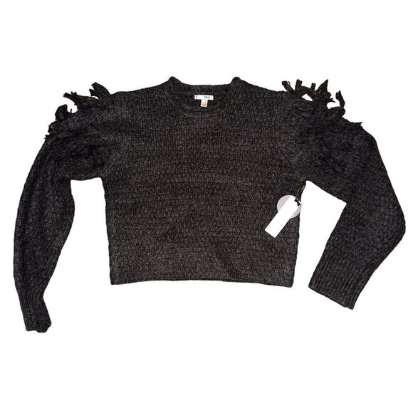 AMUSE SOCIETY LADIES BLACK SWEATER WITH TASSELS BEACH VIDA BLING NWT SIZE SMALL - Picture 1 of 2